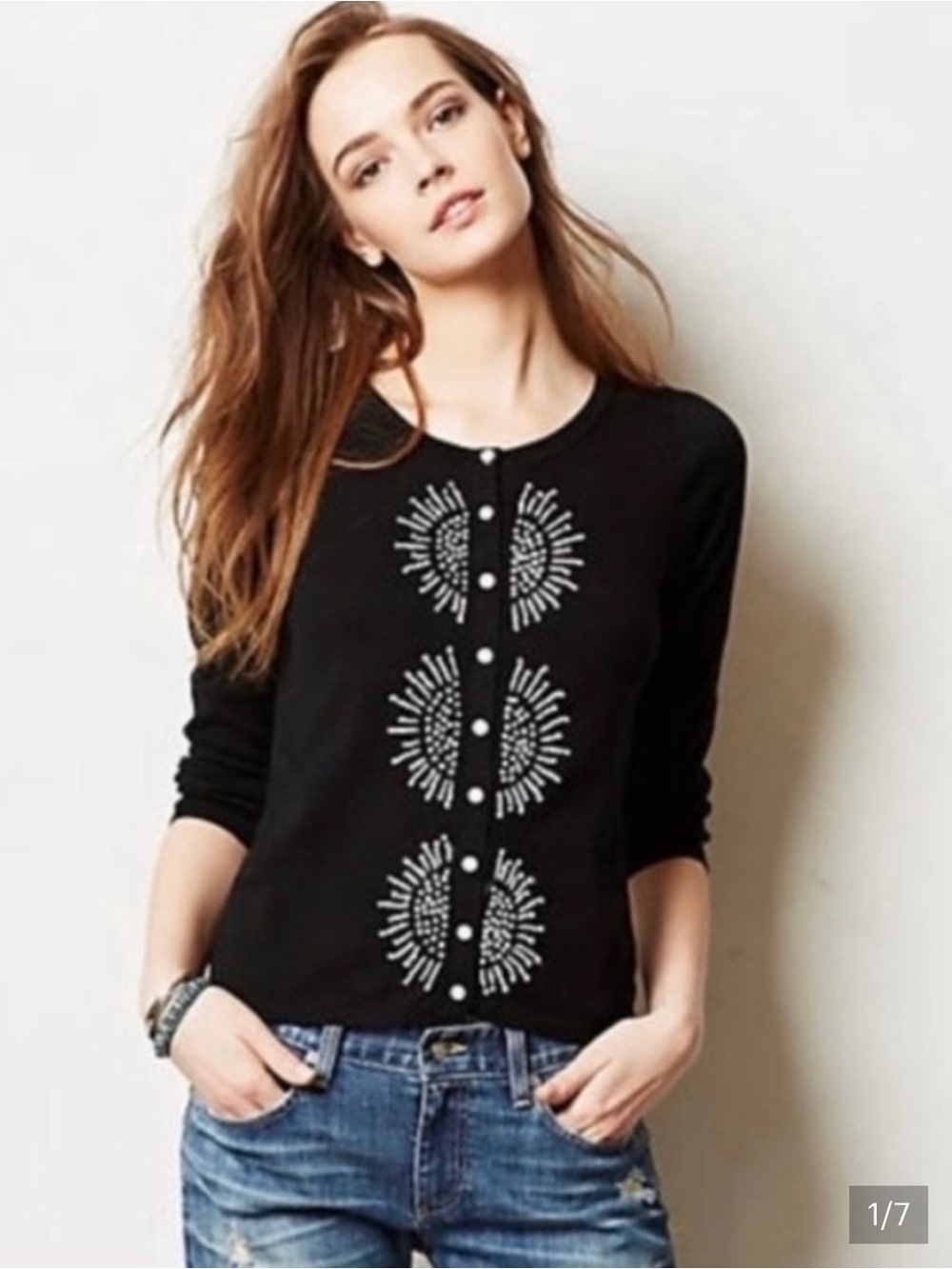Anthropologie HWR embellished cardigan